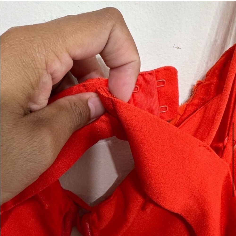 Jonathan Simkhai Scarlet Orange Katie Textured Slip Dress 6 Women - Picture 6 of 11